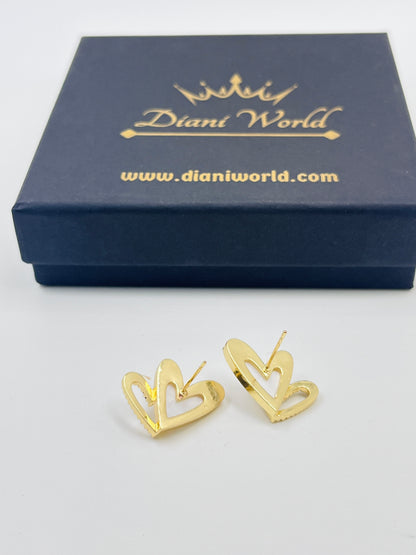 Twin Heart Studs