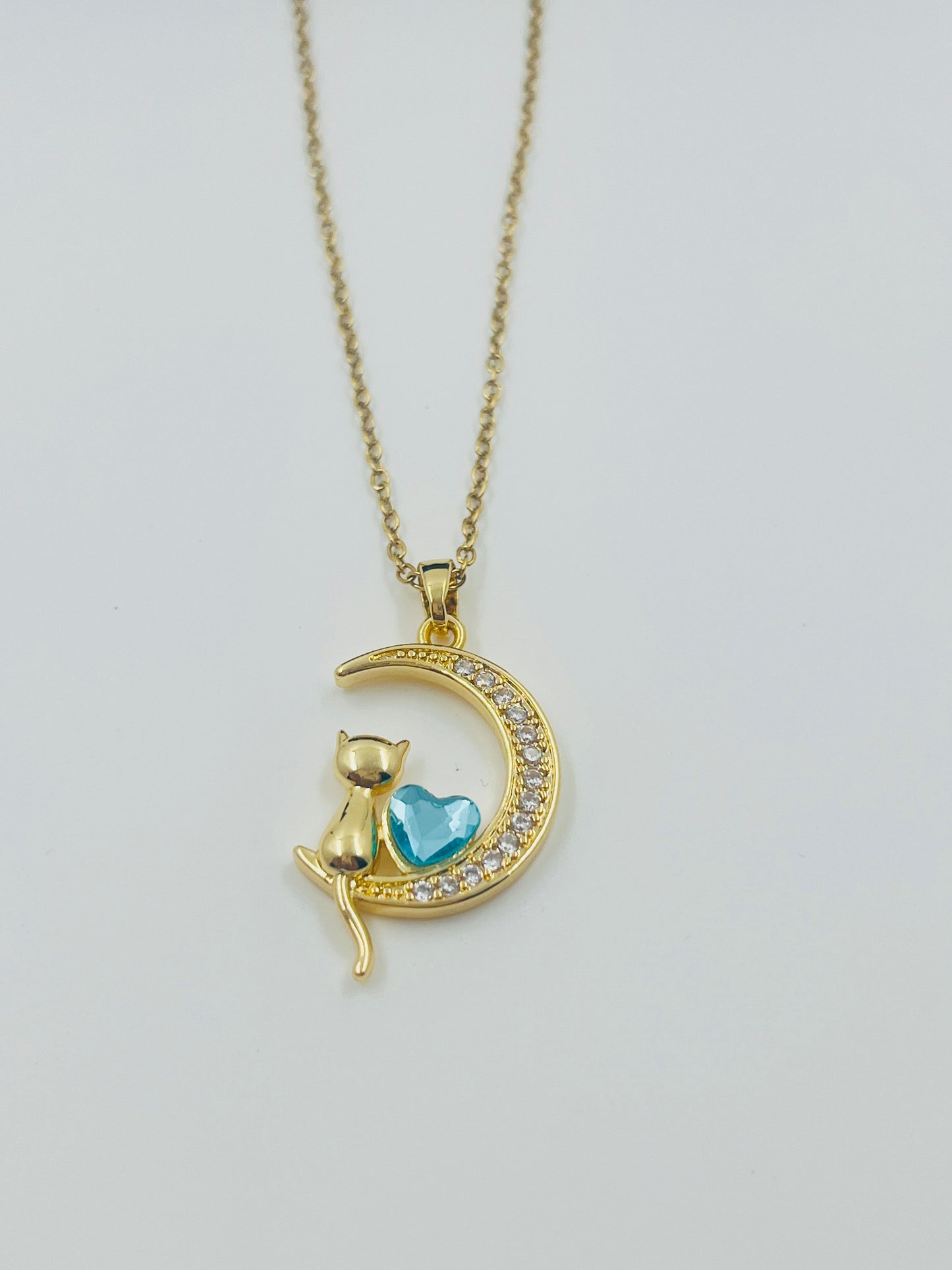 Celestial Cat Moon Necklace