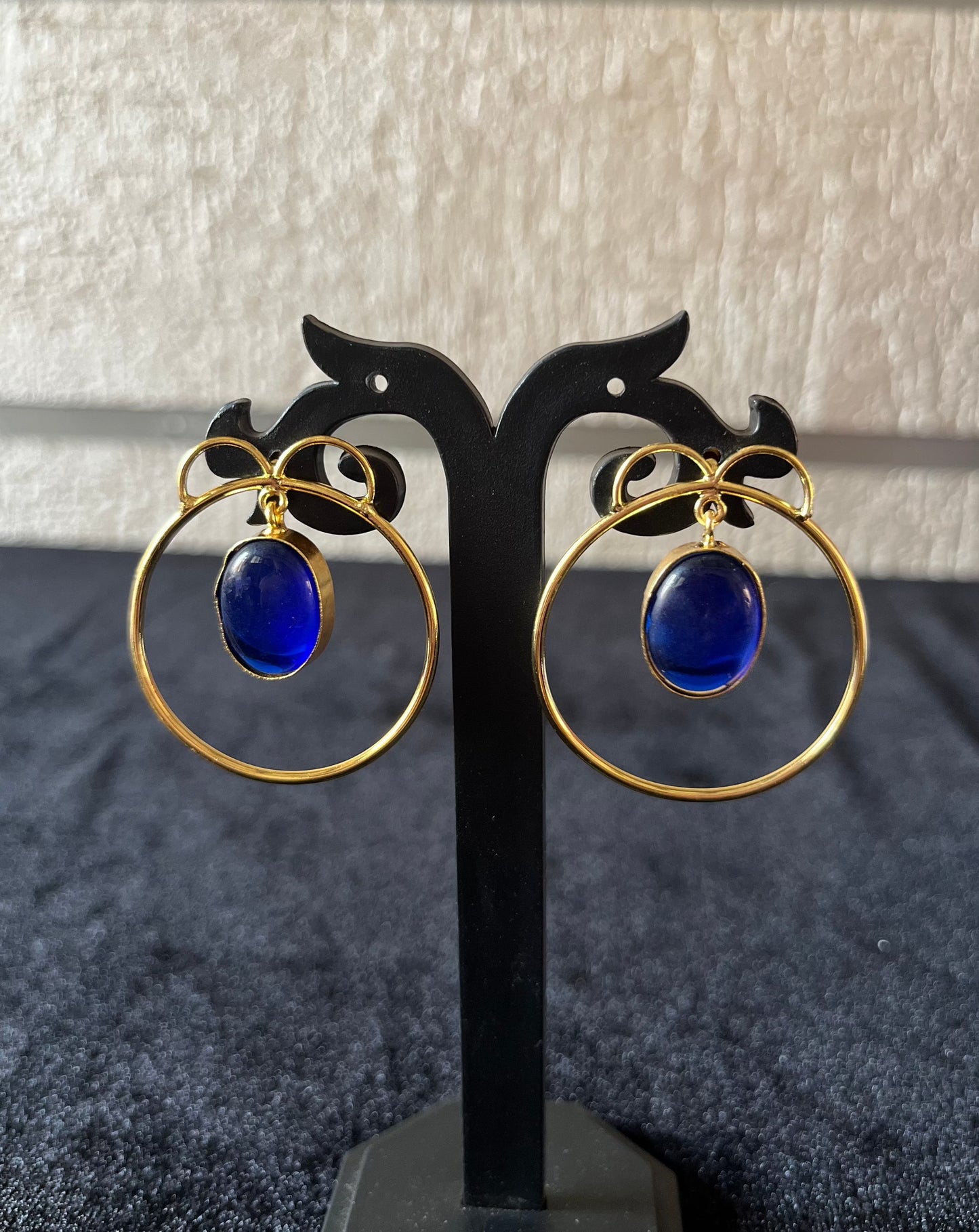 Circle with Stone hanging earring