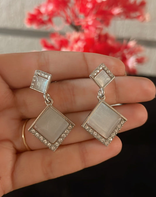 2 square silver earring