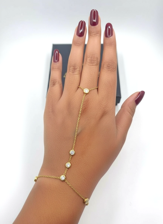 Classic Gold Stone Hand Chain