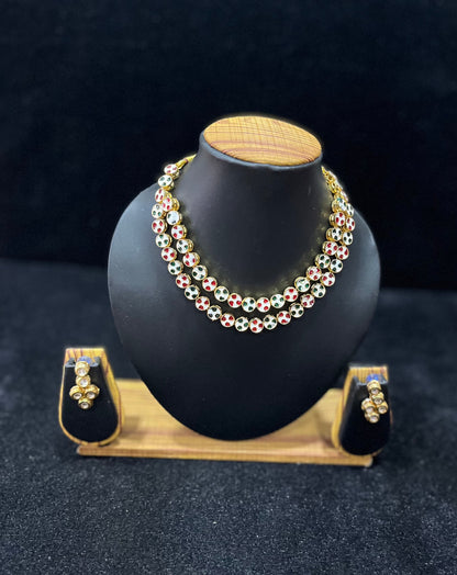 2 Layer Circle Kundan set