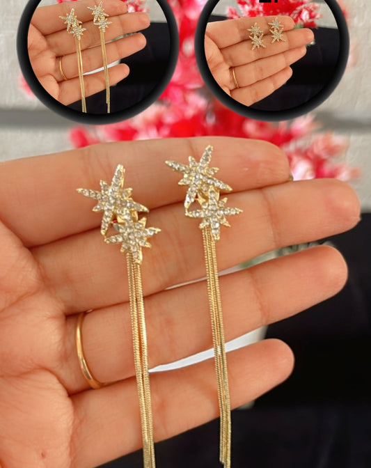 Star Earrings 2 in 1