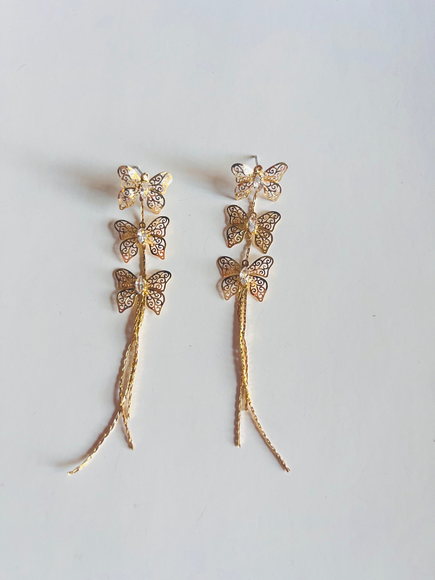 Ethereal Triple Butterfly Earrings