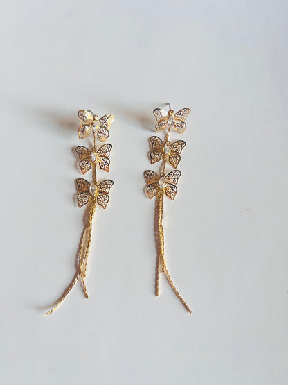 Ethereal Triple Butterfly Earrings