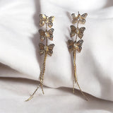 Ethereal Triple Butterfly Earrings