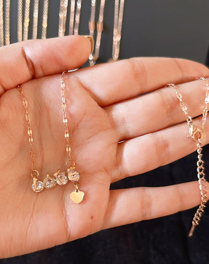 Love with heart in Rosegold chain