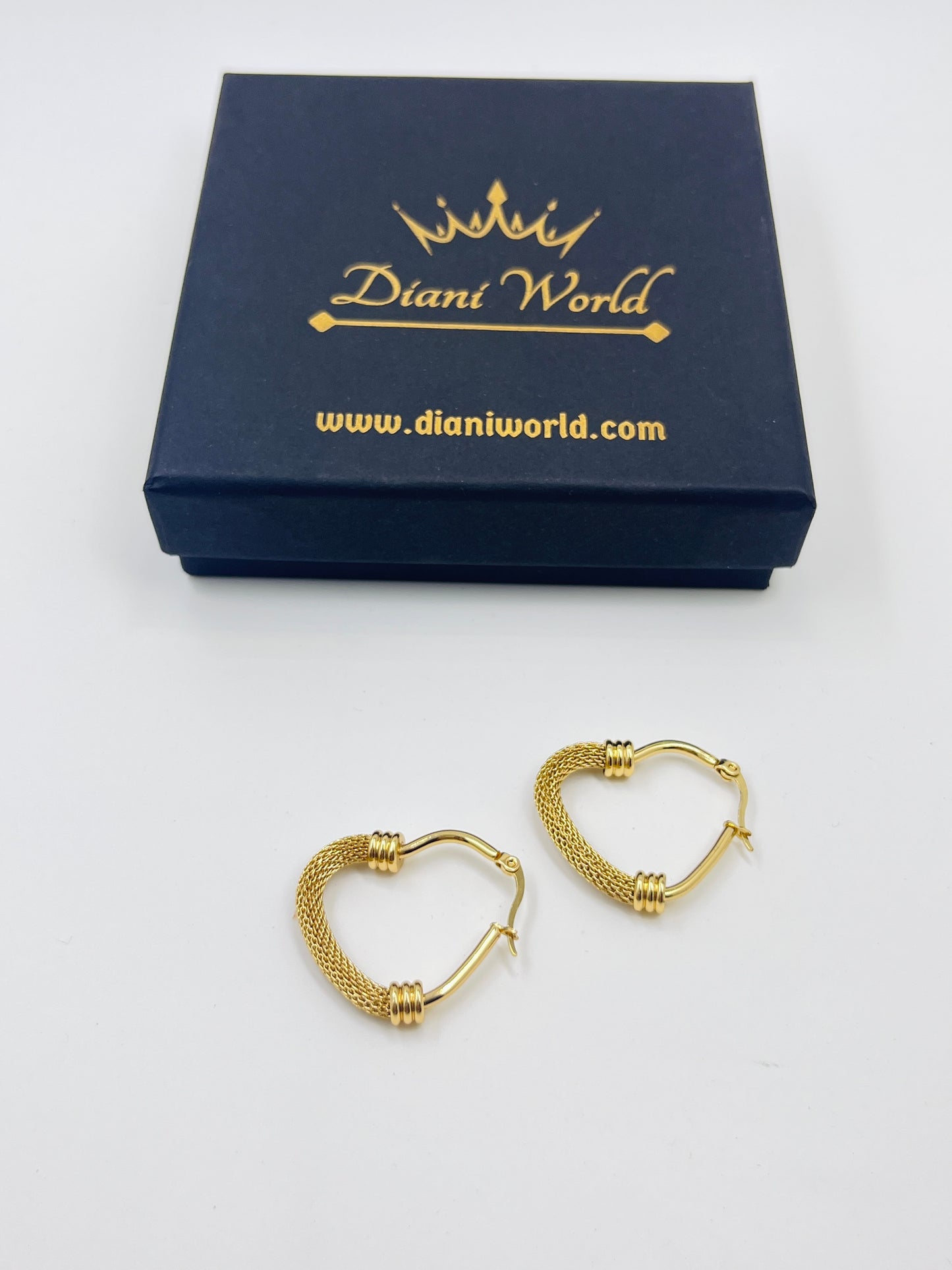 Textured Heart Hoops