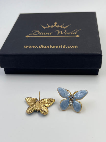 Blue Butterfly Studs