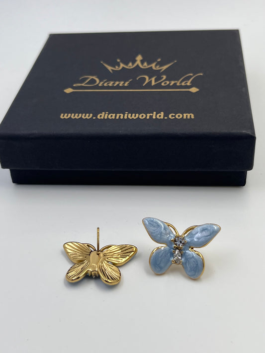Blue Butterfly Studs