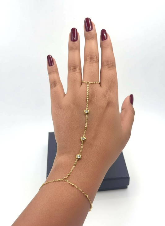 Elegant Gold Stone Hand Chain
