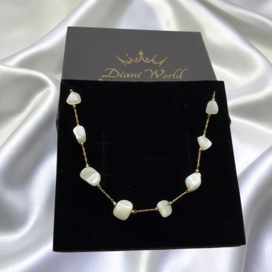 White Shell Beaded Necklace