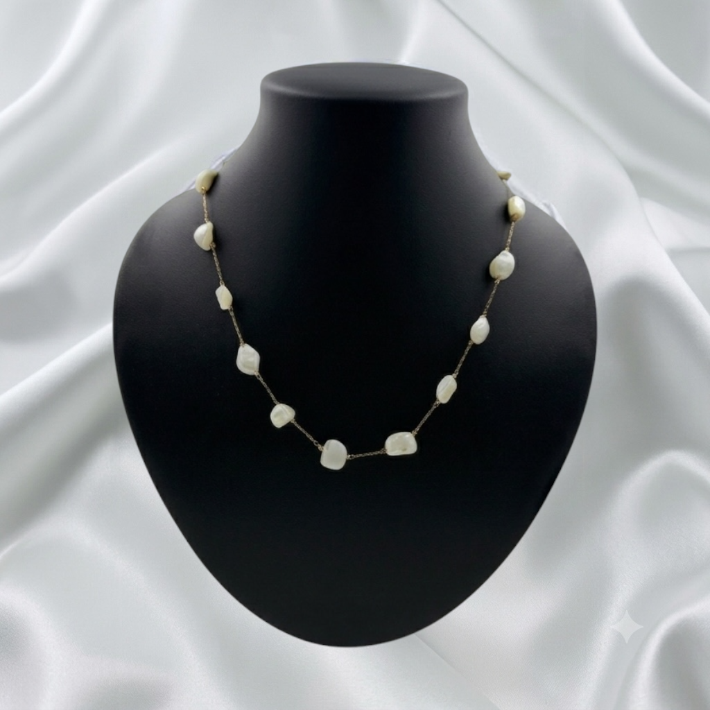 White Shell Beaded Necklace