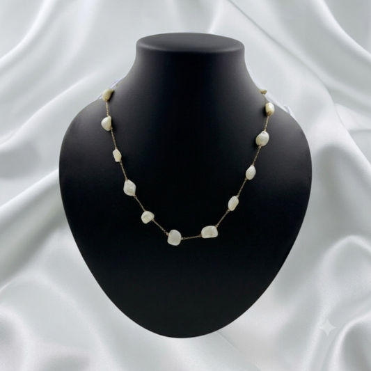White Shell Beaded Necklace
