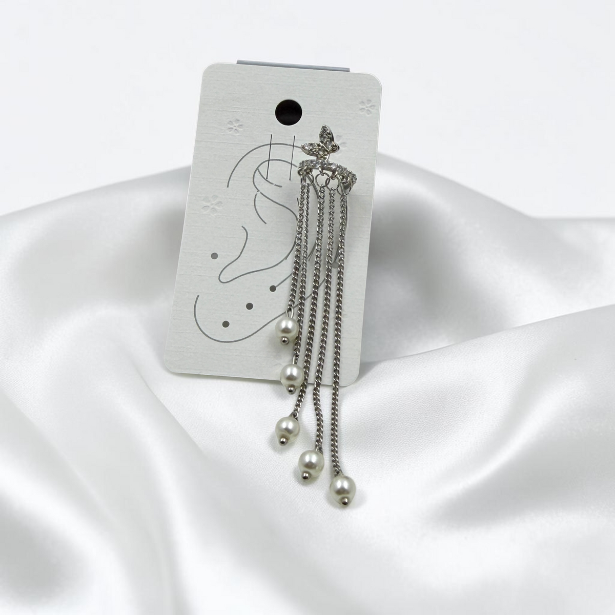 Pearl Butterfly Chain Ear Cuff