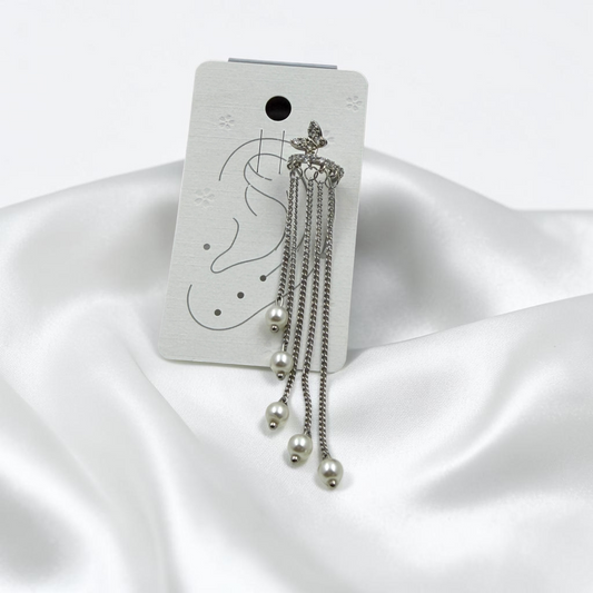 Pearl Butterfly Chain Ear Cuff