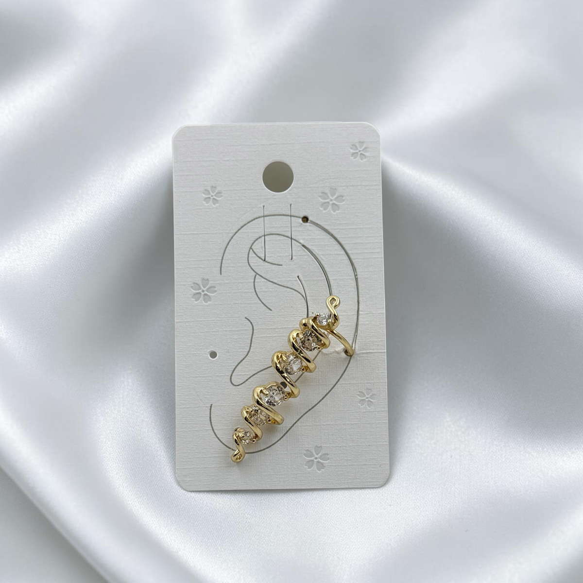 Crystal Spiral Ear Cuff