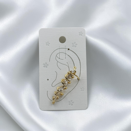 Crystal Spiral Ear Cuff