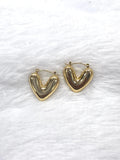 Golden Heart Hoop Earrings