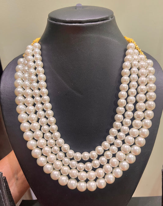 4 layer Glass pearl Necklace